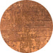 Round Oriental Orange Industrial Rug, urb2833org