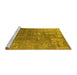 Sideview of Machine Washable Oriental Yellow Industrial Rug, wshurb2833yw