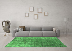 Machine Washable Oriental Emerald Green Industrial Area Rugs in a Living Room,, wshurb2833emgrn