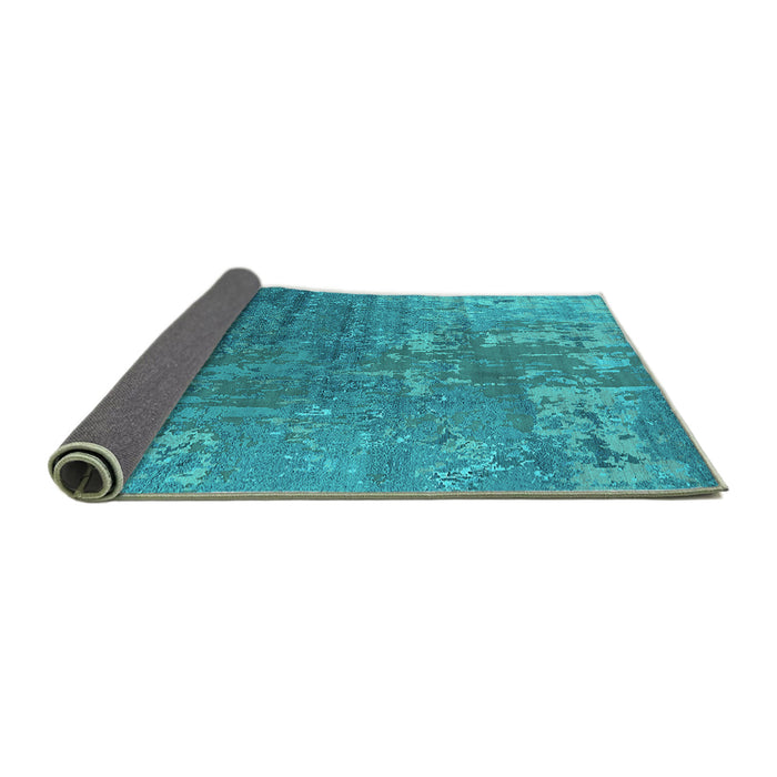 Sideview of Oriental Turquoise Industrial Rug, urb2833turq
