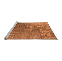 Sideview of Machine Washable Oriental Orange Industrial Area Rugs, wshurb2833org