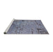 Sideview of Machine Washable Industrial Modern Columbia Blue Rug, wshurb2834