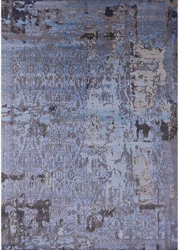 Mid-Century Modern Columbia Blue Oriental Rug, urb2834