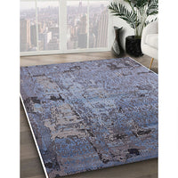 Mid-Century Modern Columbia Blue Oriental Rug, urb2834