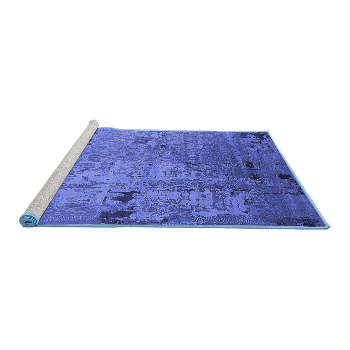 Sideview of Machine Washable Oriental Blue Industrial Rug, wshurb2834blu