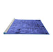 Sideview of Machine Washable Oriental Blue Industrial Rug, wshurb2834blu