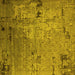 Square Machine Washable Oriental Yellow Industrial Rug, wshurb2834yw