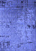 Machine Washable Oriental Blue Industrial Rug, wshurb2834blu