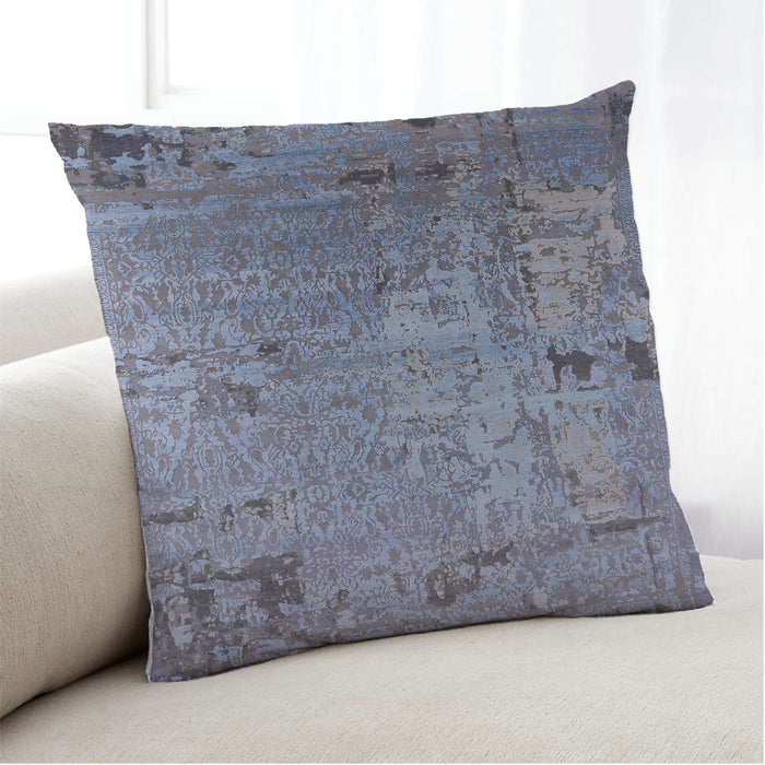 Lifestyle Image of Mid-Century Modern Urban Square Columbia Blue Throw Pillow, 18 inch by 18 inch, pwurb2834