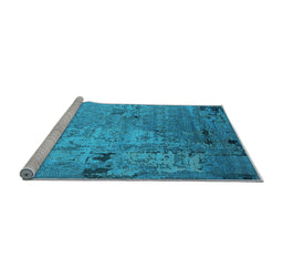 Sideview of Machine Washable Oriental Light Blue Industrial Rug, wshurb2834lblu