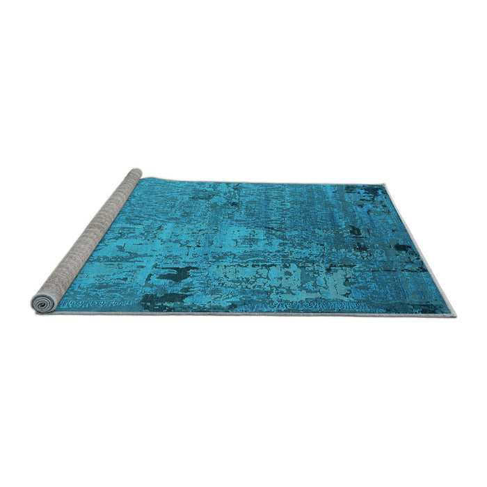 Sideview of Machine Washable Oriental Light Blue Industrial Rug, wshurb2834lblu