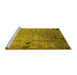 Sideview of Machine Washable Oriental Yellow Industrial Rug, wshurb2834yw