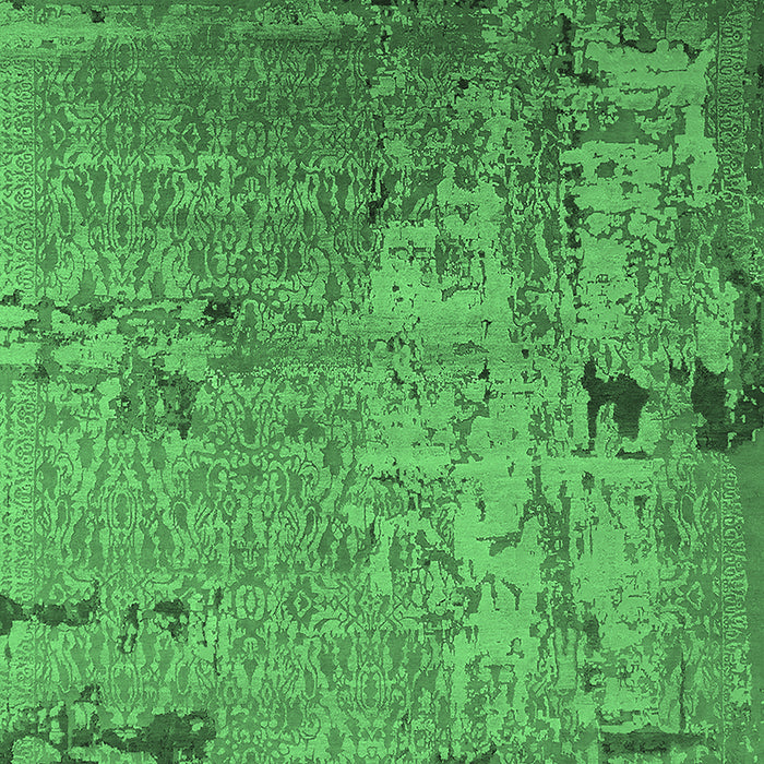 Machine Washable Oriental Emerald Green Industrial Area Rugs, wshurb2834emgrn