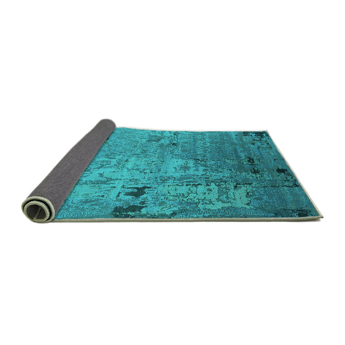 Sideview of Oriental Turquoise Industrial Rug, urb2834turq