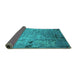 Sideview of Oriental Turquoise Industrial Rug, urb2834turq