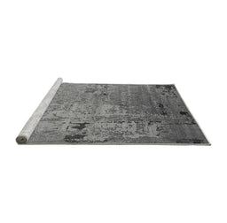 Sideview of Machine Washable Oriental Gray Industrial Rug, wshurb2834gry