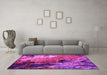 Machine Washable Oriental Pink Industrial Rug in a Living Room, wshurb2835pnk