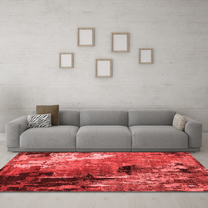 Industrial Red Washable Rugs
