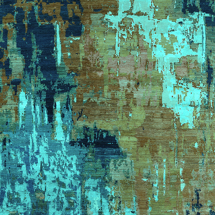 Oriental Turquoise Industrial Rug, urb2835turq