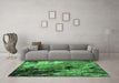 Machine Washable Oriental Emerald Green Industrial Area Rugs in a Living Room,, wshurb2835emgrn