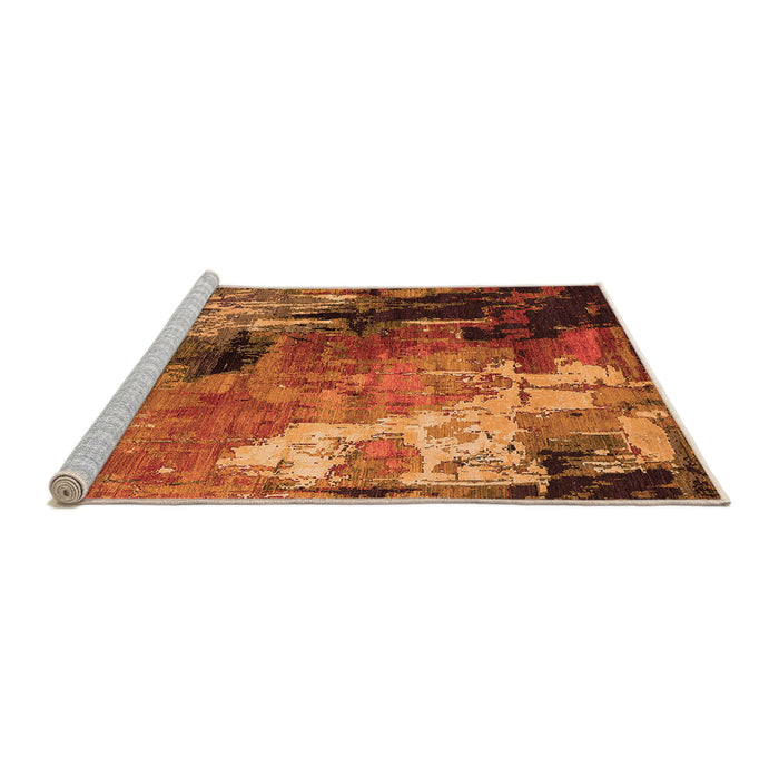 Sideview of Machine Washable Oriental Orange Industrial Area Rugs, wshurb2835org