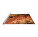 Sideview of Machine Washable Oriental Orange Industrial Area Rugs, wshurb2835org