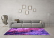 Machine Washable Oriental Purple Industrial Area Rugs in a Living Room, wshurb2835pur