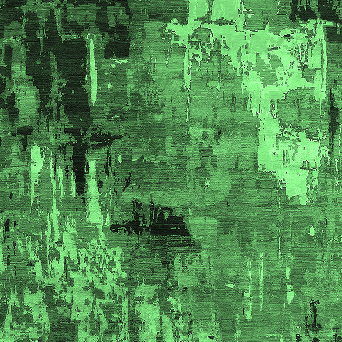 Machine Washable Oriental Emerald Green Industrial Area Rugs, wshurb2835emgrn