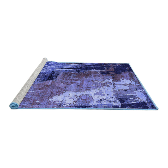 Sideview of Machine Washable Oriental Blue Industrial Rug, wshurb2835blu