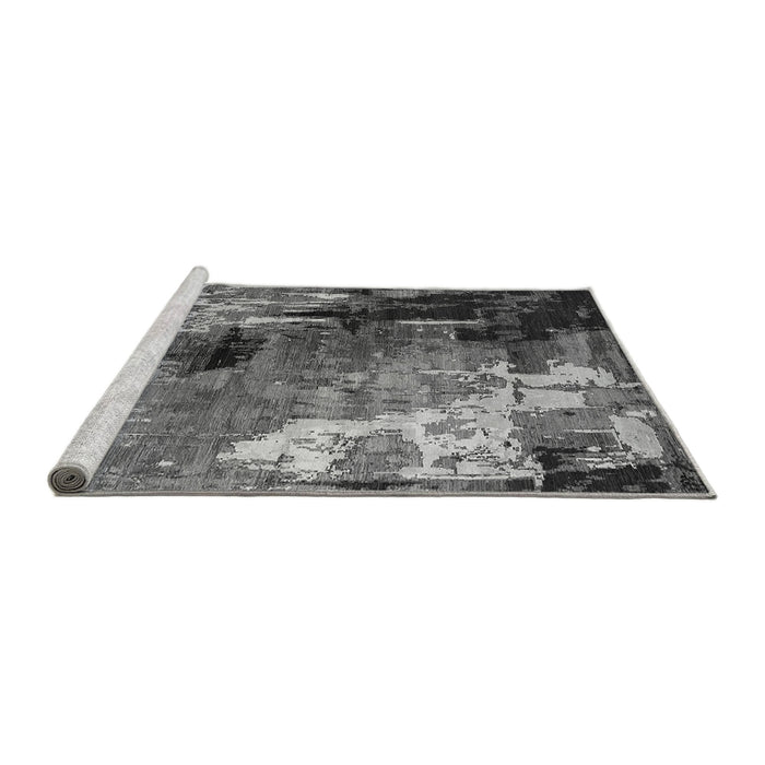 Sideview of Machine Washable Oriental Gray Industrial Rug, wshurb2835gry