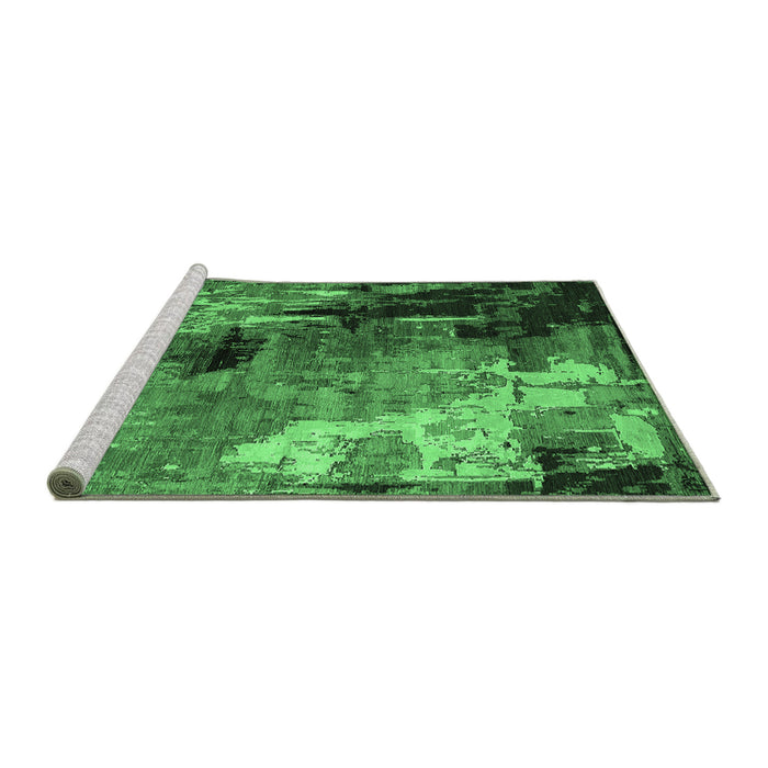 Sideview of Machine Washable Oriental Emerald Green Industrial Area Rugs, wshurb2835emgrn