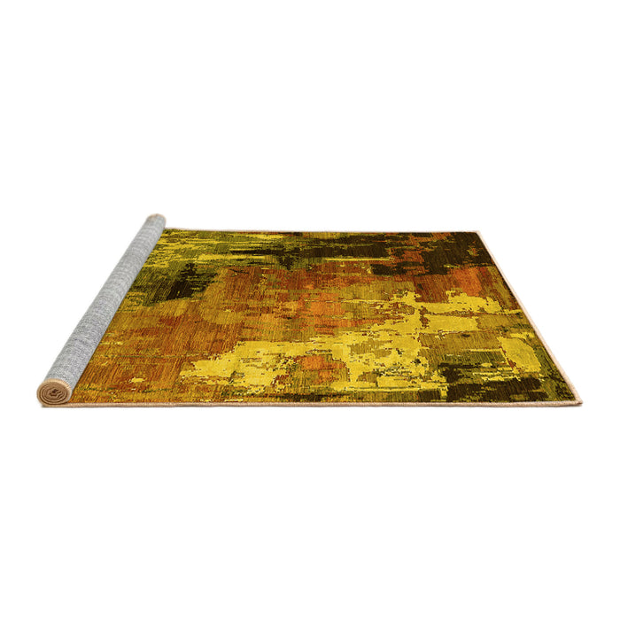 Sideview of Machine Washable Oriental Yellow Industrial Rug, wshurb2835yw