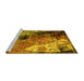 Sideview of Machine Washable Oriental Yellow Industrial Rug, wshurb2835yw