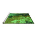 Sideview of Machine Washable Oriental Green Industrial Area Rugs, wshurb2835grn