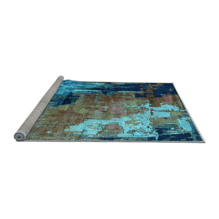 Sideview of Machine Washable Oriental Light Blue Industrial Rug, wshurb2835lblu