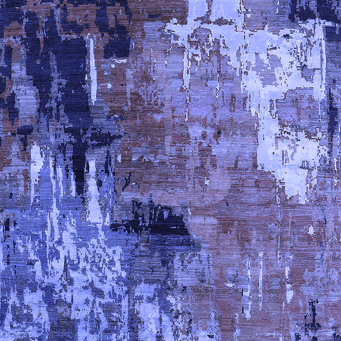 Machine Washable Oriental Blue Industrial Rug, wshurb2835blu