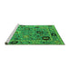 Sideview of Machine Washable Oriental Green Industrial Area Rugs, wshurb2836grn