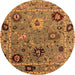 Round Oriental Orange Industrial Rug, urb2836org