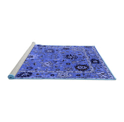 Sideview of Machine Washable Oriental Blue Industrial Rug, wshurb2836blu