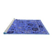 Sideview of Machine Washable Oriental Blue Industrial Rug, wshurb2836blu