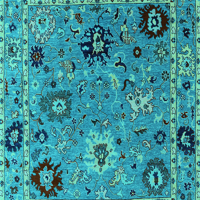 Machine Washable Oriental Turquoise Industrial Area Rugs, wshurb2836turq