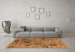 Machine Washable Oriental Orange Industrial Area Rugs in a Living Room, wshurb2836org