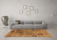 Machine Washable Oriental Orange Industrial Rug, wshurb2836org