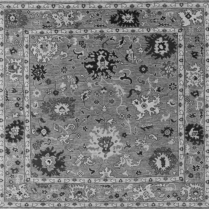 Square Machine Washable Oriental Gray Industrial Rug, wshurb2836gry