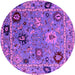 Round Oriental Pink Industrial Rug, urb2836pnk