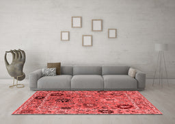 Industrial Red Washable Rugs