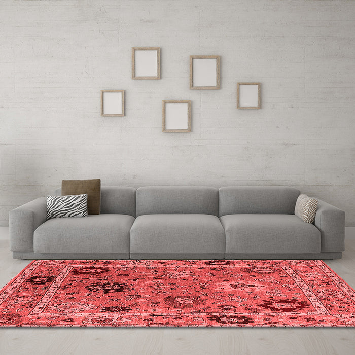 Industrial Red Washable Rugs