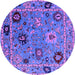 Round Oriental Purple Industrial Rug, urb2836pur