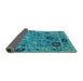 Sideview of Oriental Turquoise Industrial Rug, urb2836turq