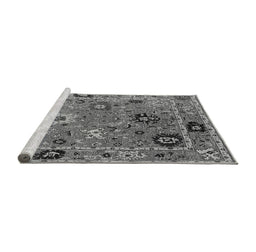 Sideview of Machine Washable Oriental Gray Industrial Rug, wshurb2836gry